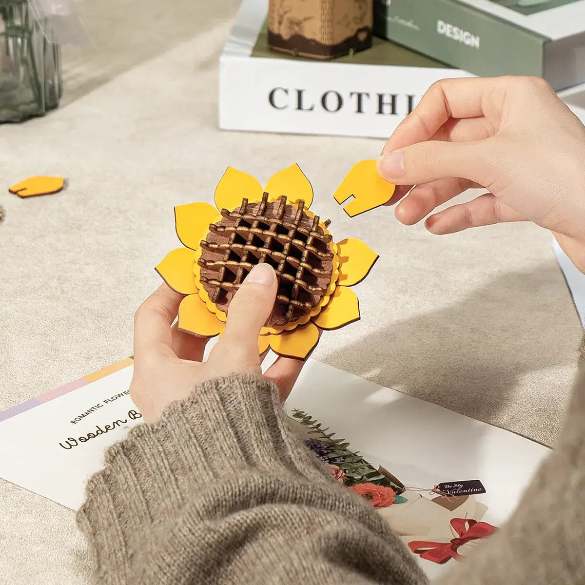 3D Wooden Flower Puzzles: Sunflower - Puzzle Lab