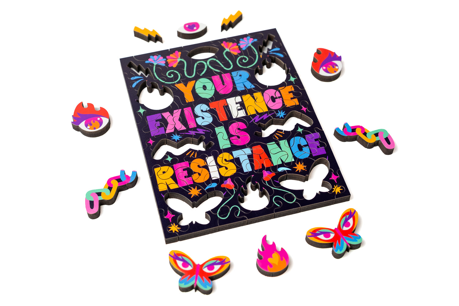 Your Existence is Resistance Mini Wood Jigsaw Puzzle