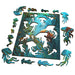Jelly Dream wood jigsaw puzzle pieces inspired by Tangled in the Kelp by Mark Hobson
