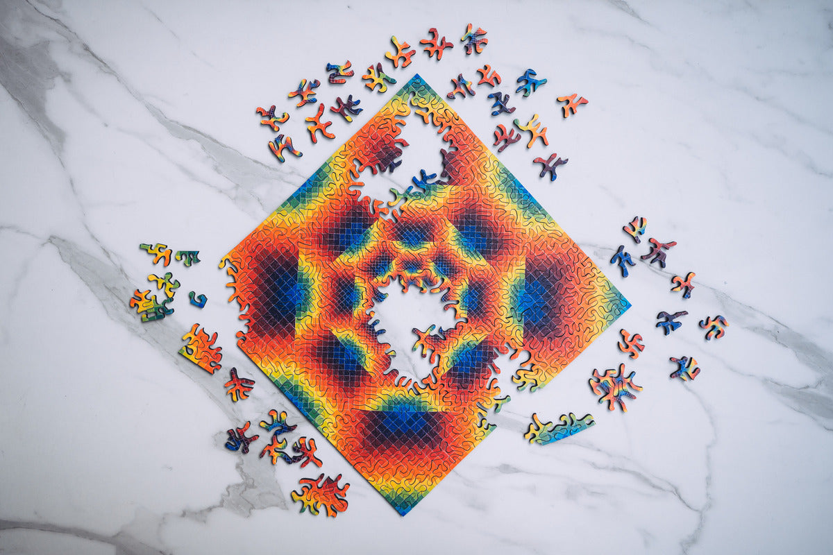 Colorful New Order jigsaw puzzle by Allyson Grey featuring intricate, vibrant artwork and detailed puzzle pieces.