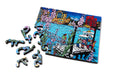 Mini wood jigsaw puzzle by Diane Adolph featuring a colorful pickle boat design, perfect for puzzle enthusiasts.