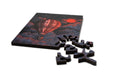 Mini wood jigsaw puzzle titled "Adventure Awaits" by Ella Mazur, featuring vibrant, detailed puzzle pieces on a light background.
