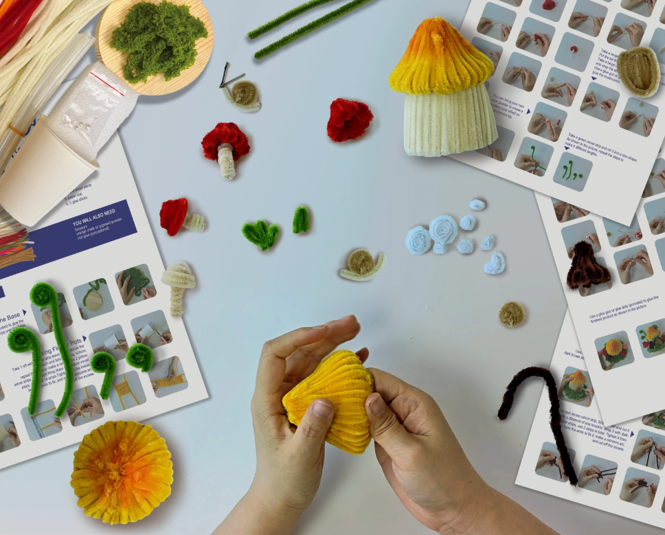 DIY Chenille Kit - Mushroom House
