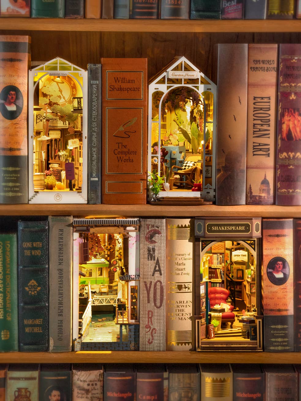 DIY Miniature House Book Nook Kit: Bookstore - Puzzle Lab