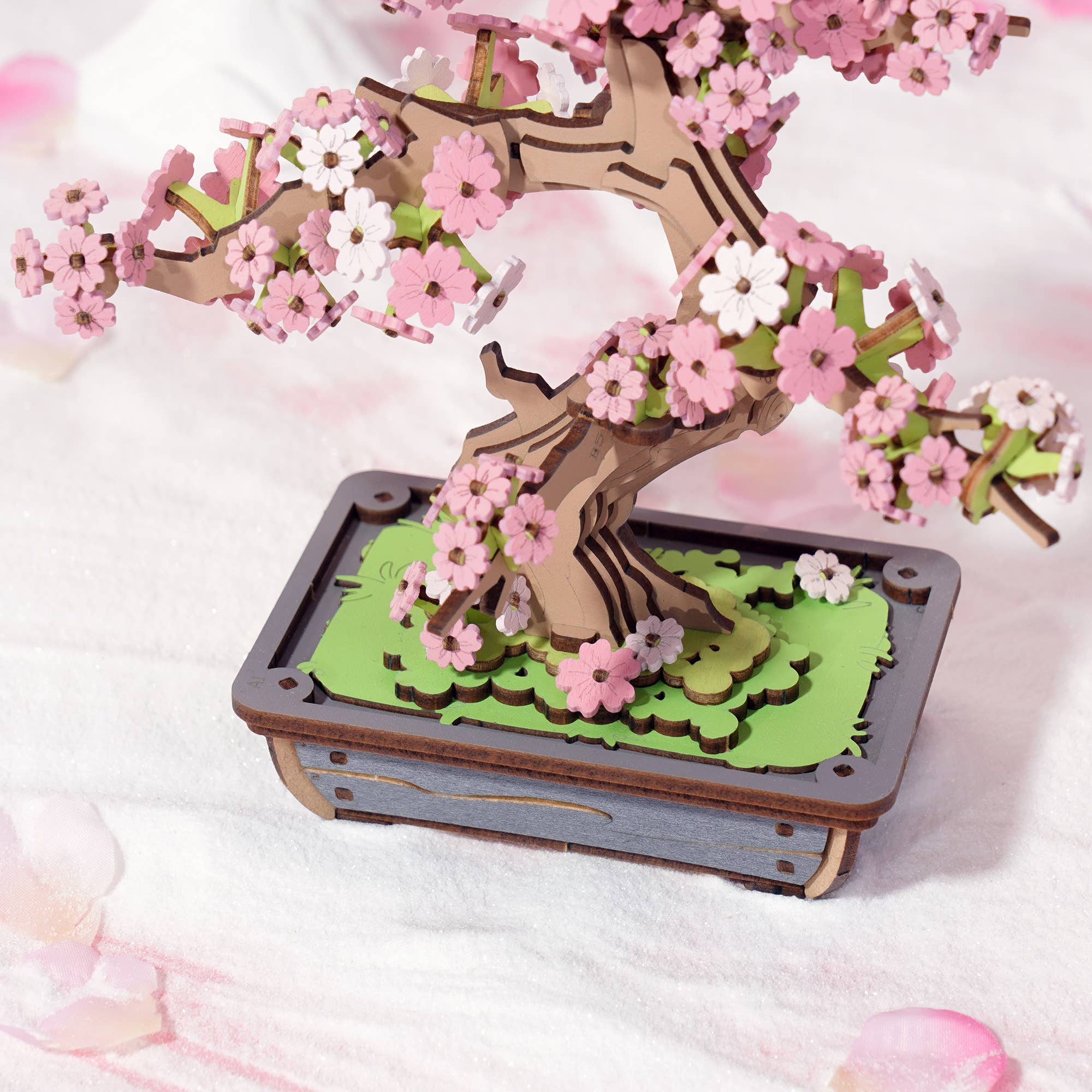 Modern Wooden Puzzle: Sakura Bonsai - Puzzle Lab