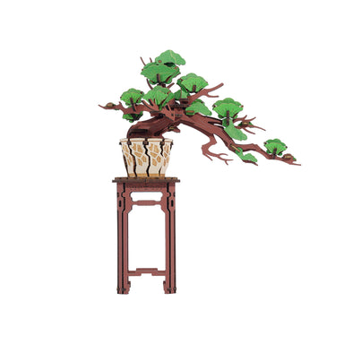 Modern Wooden Puzzle: Evergreen Pine Bonsai - Puzzle Lab